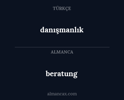beratung - danışmanlık