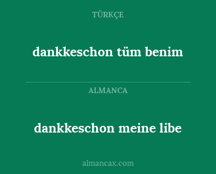 dankkeschon meine libe - dankkeschon tüm benim