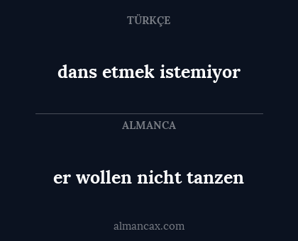 dans etmek istemiyor - er wollen nicht tanzen