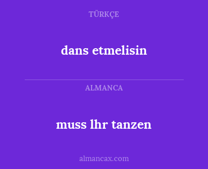 dans etmelisin - muss lhr tanzen