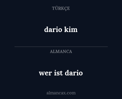 wer ist dario - dario kim