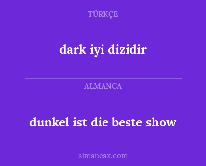 dunkel ist die beste show - dark iyi dizidir
