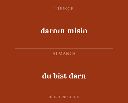 darnın misin - du bist darn