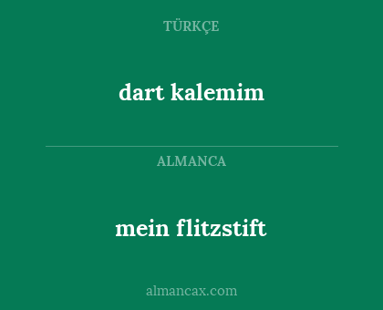 dart kalemim - mein flitzstift