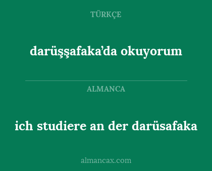 darüşşafaka’da okuyorum - ich studiere an der darüsafaka