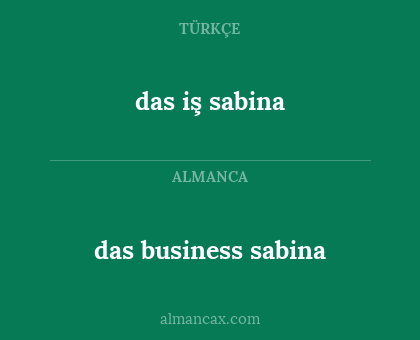 das iş sabina - das business sabina
