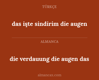 das işte sindirim die augen - die verdauung die augen das