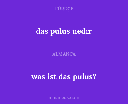 was ist das pulus? - das pulus nedır