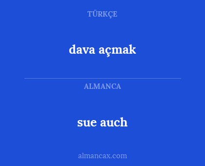 sue auch - dava açmak