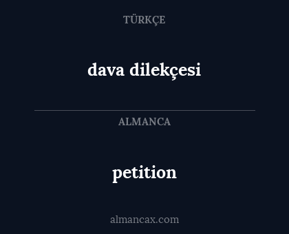 petition - dava dilekçesi