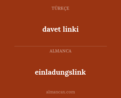 davet linki - einladungslink