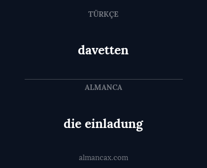 davetten - die einladung