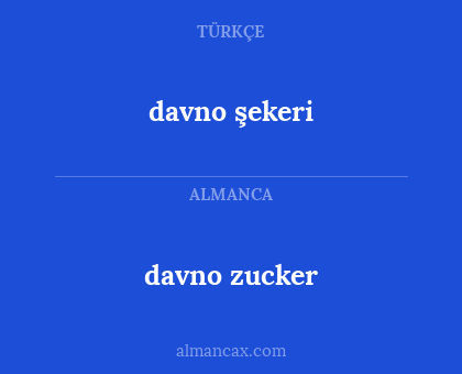 davno zucker - davno şekeri