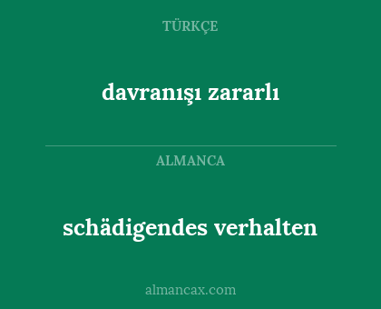 schädigendes verhalten - davranışı zararlı
