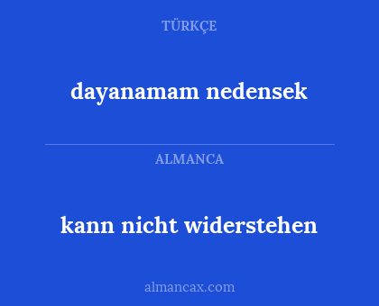dayanamam nedensek - kann nicht widerstehen