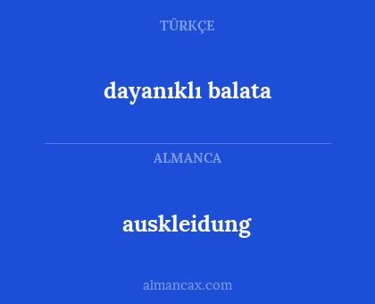 auskleidung - dayanıklı balata