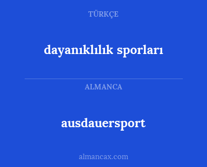 dayanıklılık sporları - ausdauersport