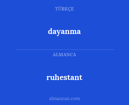 dayanma - ruhestant