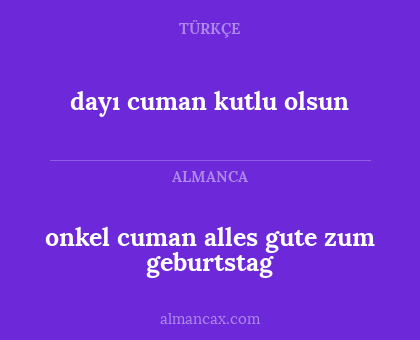 onkel cuman alles gute zum geburtstag - dayı cuman kutlu olsun