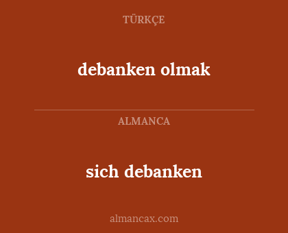 sich debanken - debanken olmak