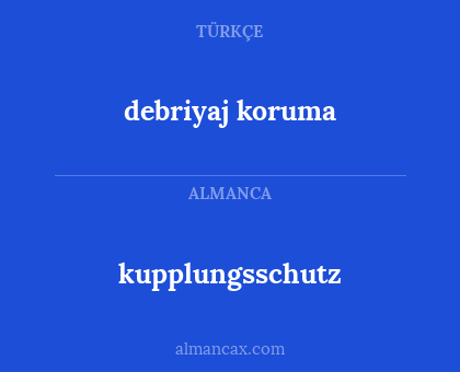 debriyaj koruma - kupplungsschutz