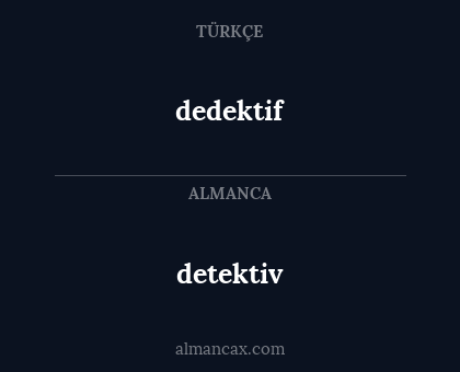detektiv - dedektif