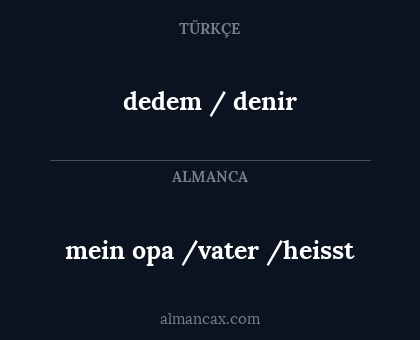 dedem / denir - mein opa /vater /heisst
