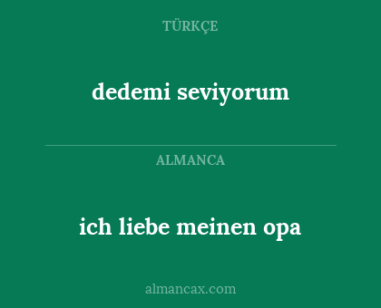 dedemi seviyorum - ich liebe meinen opa