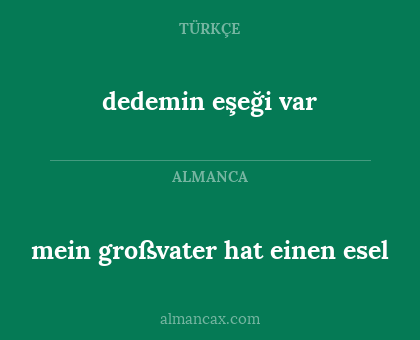 dedemin eşeği var - mein großvater hat einen esel