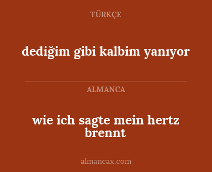 dediğim gibi kalbim yanıyor - wie ich sagte mein hertz brennt