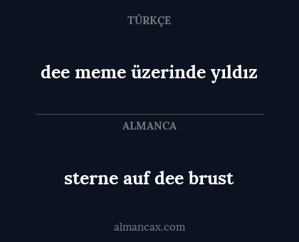 dee meme üzerinde yıldız - sterne auf dee brust