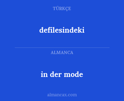 in der mode - defilesindeki