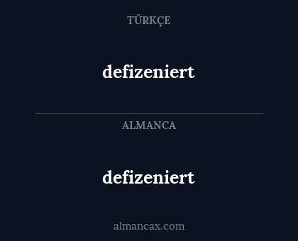 defizeniert - defizeniert