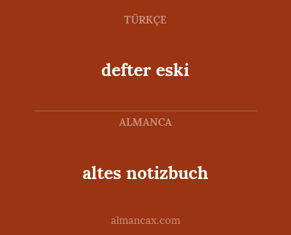 altes notizbuch - defter eski