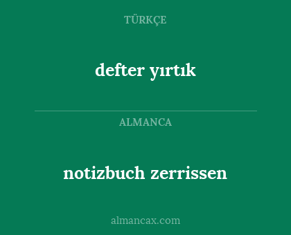 notizbuch zerrissen - defter yırtık