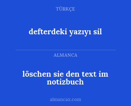 defterdeki yazıyı sil - löschen sie den text im notizbuch