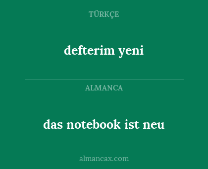 das notebook ist neu - defterim yeni