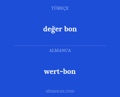 wert-bon - değer bon