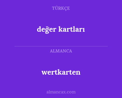 değer kartları - wertkarten
