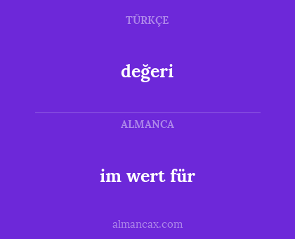 im wert für - değeri