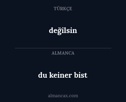değilsin - du keiner bist