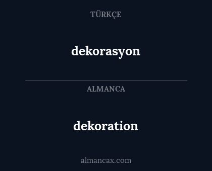 dekoration - dekorasyon
