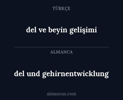del und gehirnentwicklung - del ve beyin gelişimi