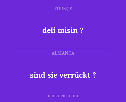deli misin ? - sind sie verrückt ?
