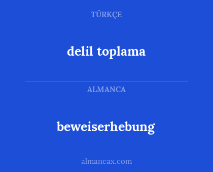 delil toplama - beweiserhebung