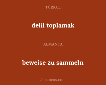 beweise zu sammeln - delil toplamak