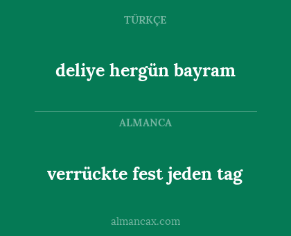 verrückte fest jeden tag - deliye hergün bayram