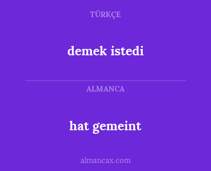 demek istedi - hat gemeint