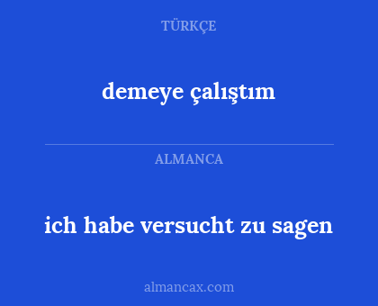 demeye çalıştım - ich habe versucht zu sagen
