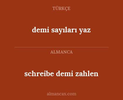 schreibe demi zahlen - demi sayıları yaz